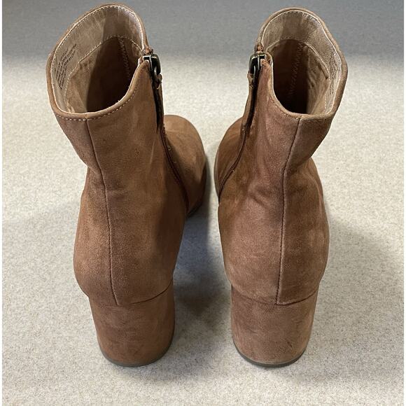 Halogen 'Cori' Round Toe Bootie, Rust Colored Suede, Womens Size 11 Side Zipper - Picture 3 of 11